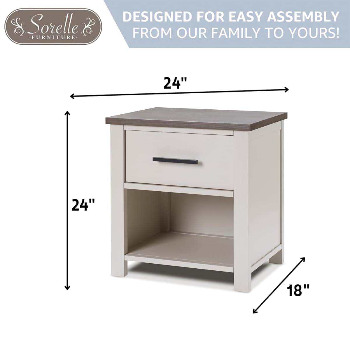 Sorelle Furniture Westley Baby Nightstand – Nightstand for Nursery, Kids Bedroom, Baby with Shelves, Storage for (photo 2)
