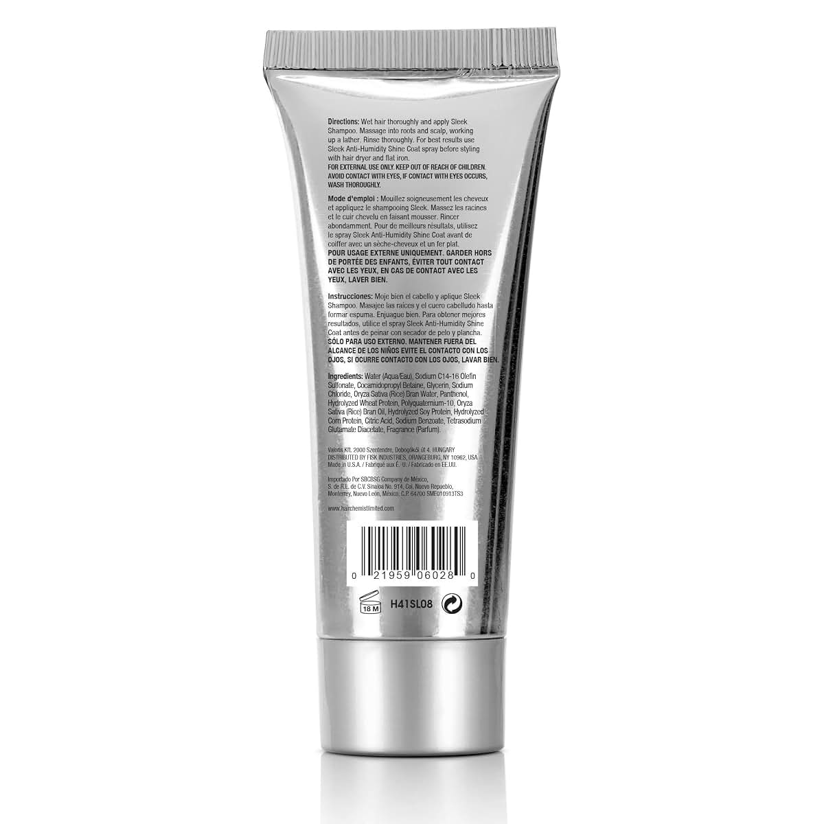 Sleek Anti-Humidity Shampoo for Frizz Control and High Shine Finish