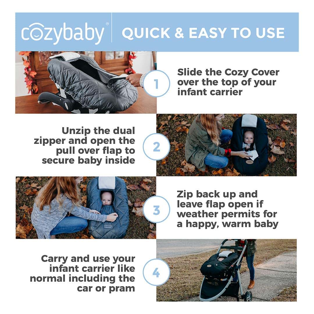 Cozy Cover Premium Infant Car Seat Cover with Polar Fleece