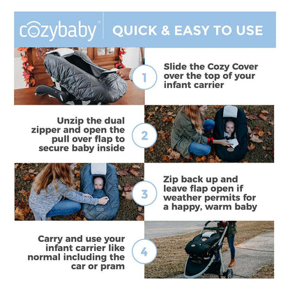 Cozy Cover Premium Infant Car Seat Cover with Polar Fleece