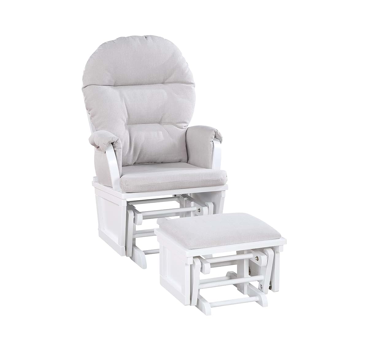 Suite Bebe Madison Nursery Rocking Chair With Ottoman, White And Woven Gray (photo 3)