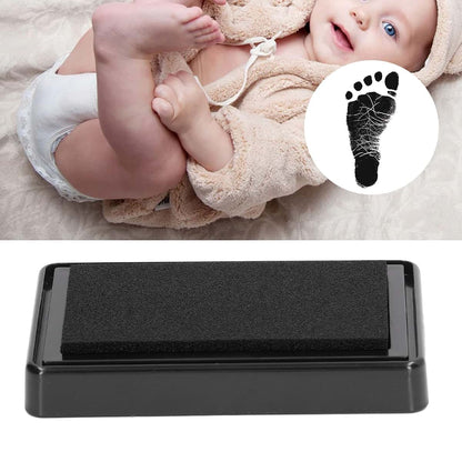 Baby Handprint Footprint Pet Print Reusable Ink Pad with Paper Black Ink