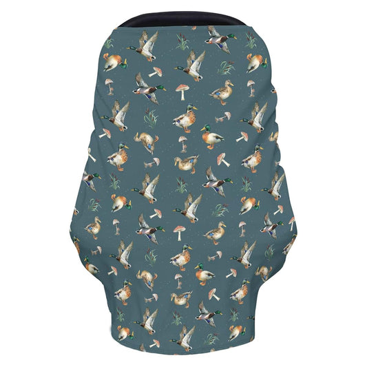Cstdyfrv Watercolor Mallard Duck Reeds Mushroom Baby Car Seat Cover