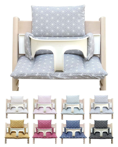 Blausberg Baby - Coated Cushion Set for Tripp Trapp High Chair of Stokke - Happy Star Gray - 100% Made in Germany, All