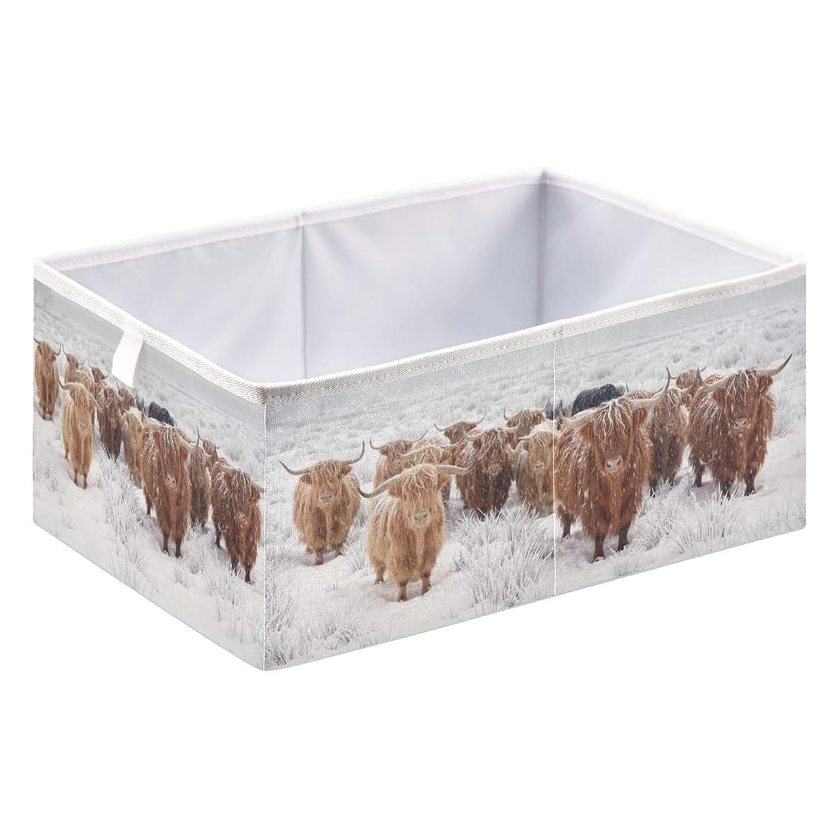 Linqin Scottish Highland Cow Print Storage Basket