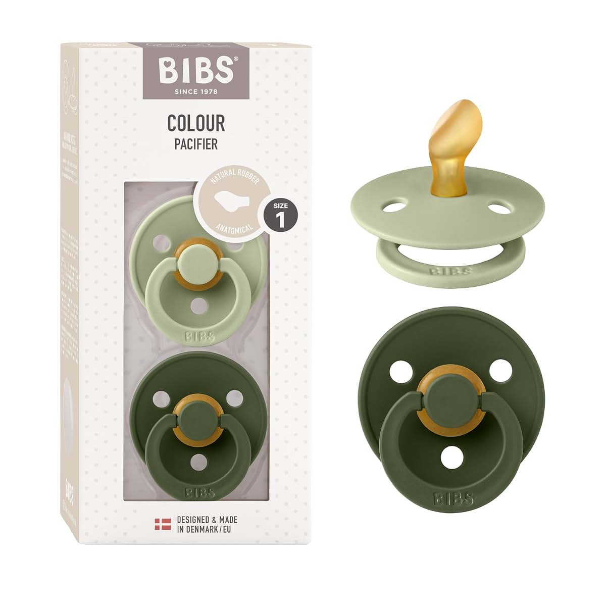 Bios Pacifiers for 0-6 Months | 2-Pack Soothers with Anatomical Nipple