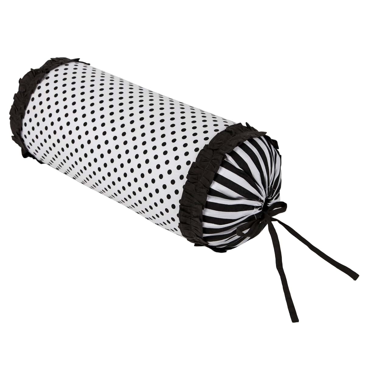Bacati - Dots/pin Stripes Black/White Neck Roll