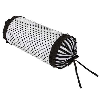 Bacati - Dots/pin Stripes Black/White Neck Roll