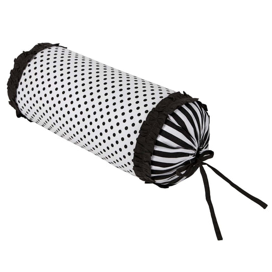 Bacati - Dots/pin Stripes Black/White Neck Roll