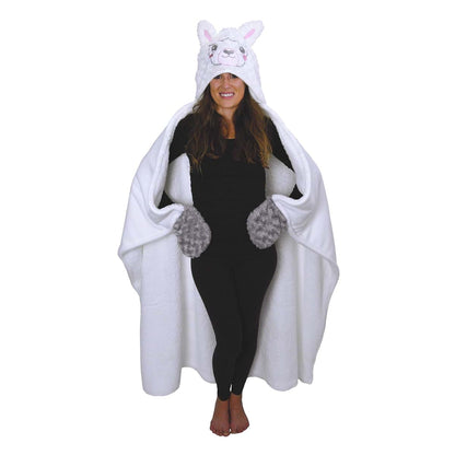 Thnapple Alpaca Llama Wearable Hooded Blanket
