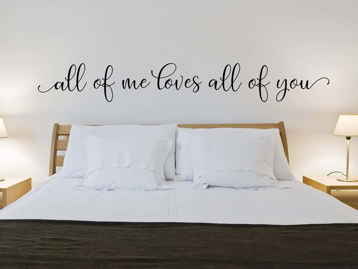 Ke10nce Romantic Quote Wall Decal All of Me Loves All of You