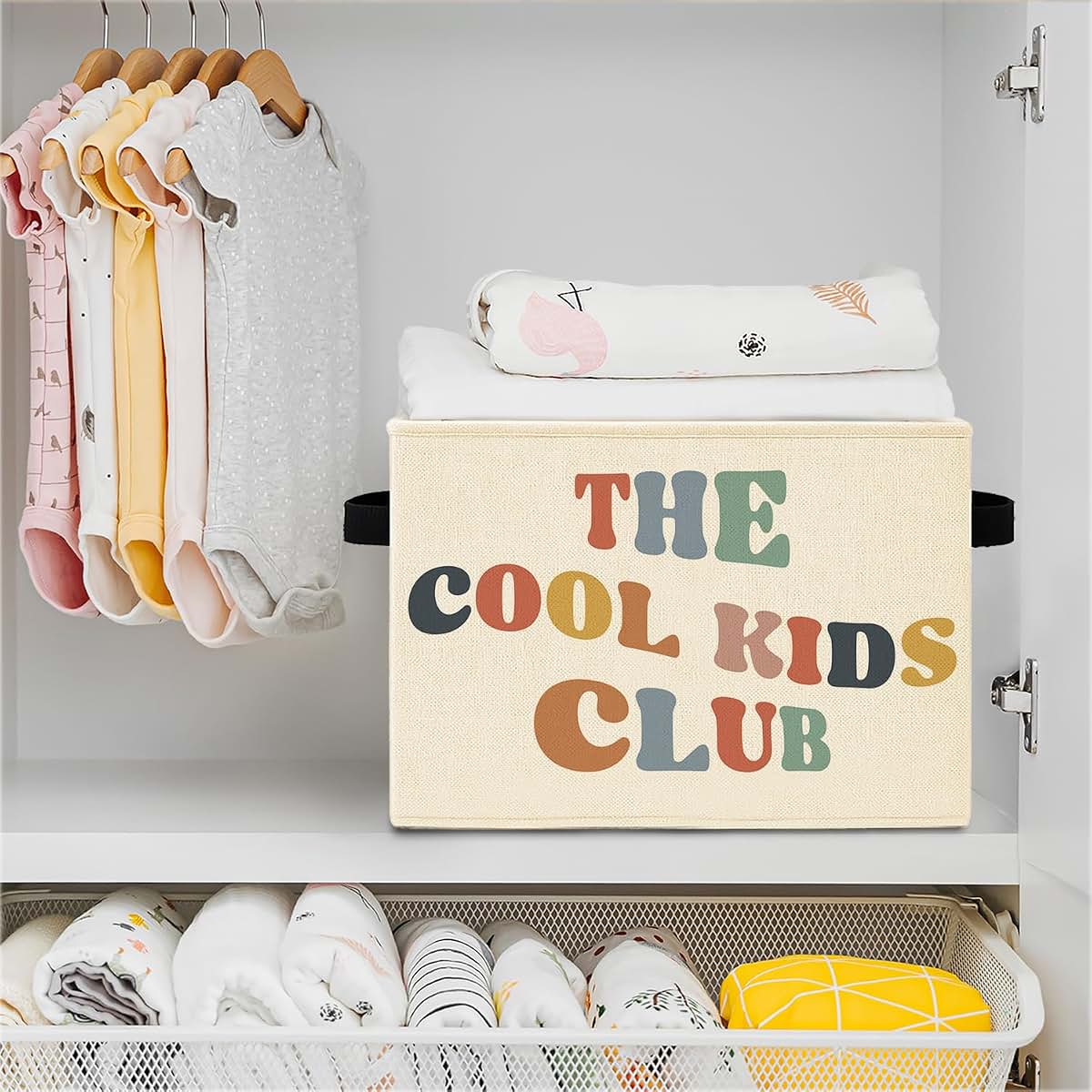 Elefeltclave Collapsible Storage Basket, Cotton-Linen