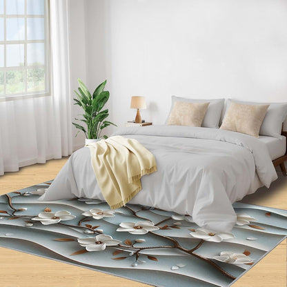 Hygiuid 3D Magnolia Floral Area Rug For Nursery And Bedroom (photo 4)