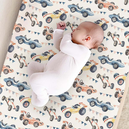 KuphiL10C Watercolor Racing Car Baby Changing Pad Cover, 16x32
