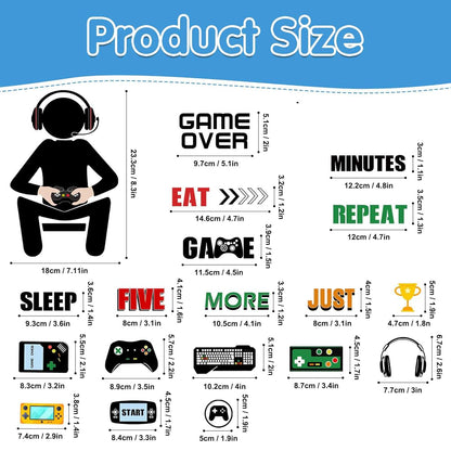 BabyOneStop Game Wall Decals Glow In The Dark Gaming Stickers (Blue)