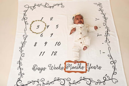 Patucia Unisex Monthly Milestone Blanket for Baby Growth Chart Tracking
