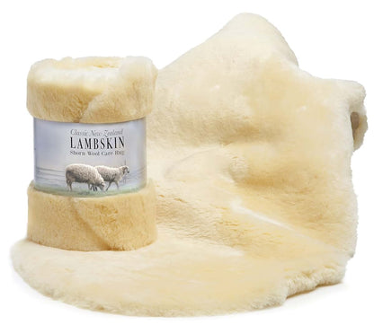 Desert Breeze Distributing Genuine New Zealand Baby Sheepskin, Soft Shorn Wool, Large 34-36 in