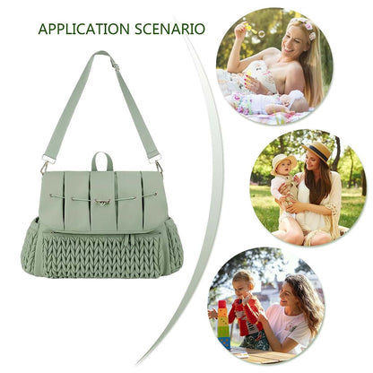 jiahesuw Multifunctional Diaper Bag Backpack with Changing Pad Large Capacity Foldable Travel Nappy Bag Multifunctional (photo 2)