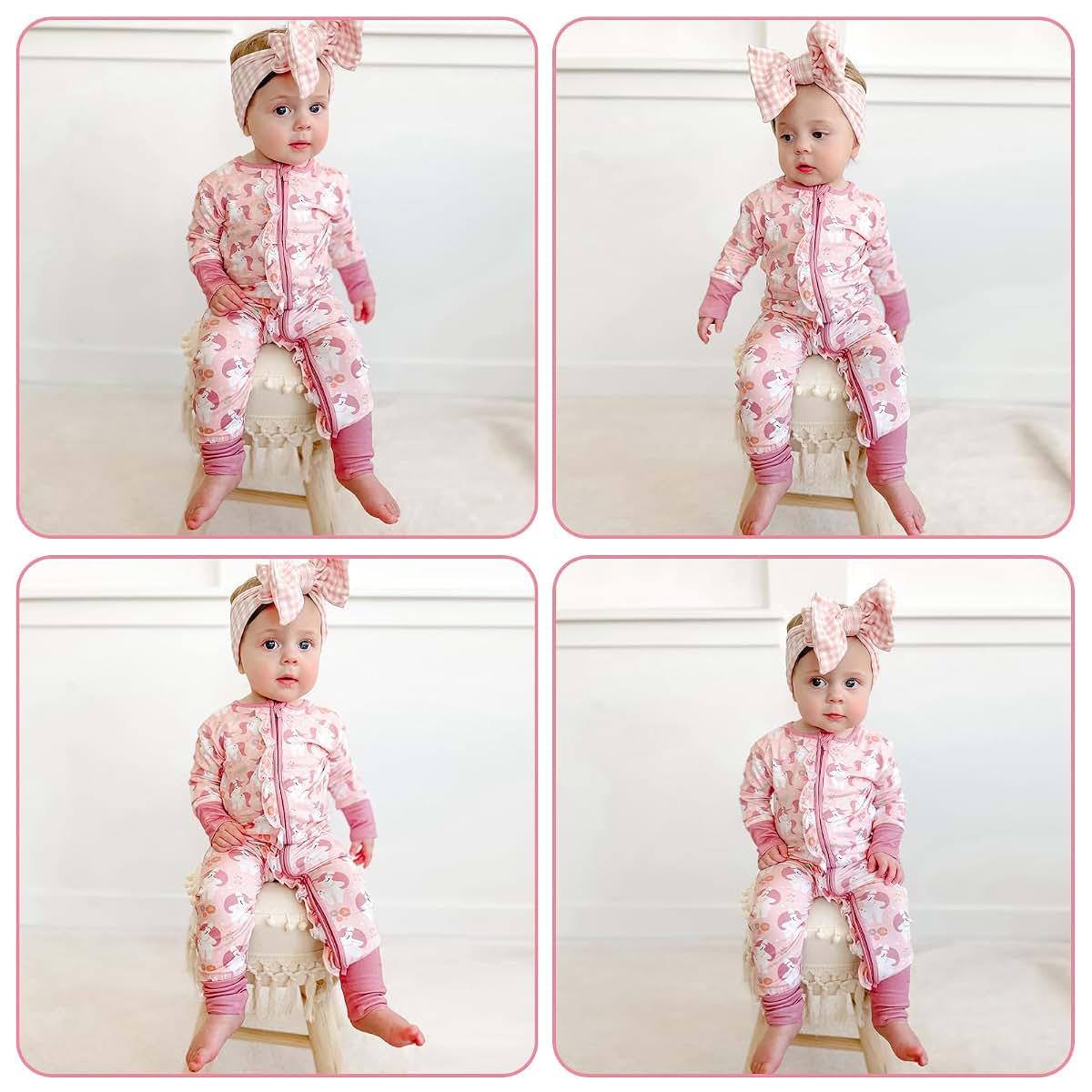Little Jamjams Rompers Mittens Cuff Zippered Sleeper One-Piece Romper