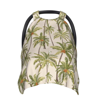 CAYKWVZ Vintage Tropical Palm Trees Baby Car Seat Canopy Cover And Nursing Cover (photo 2)