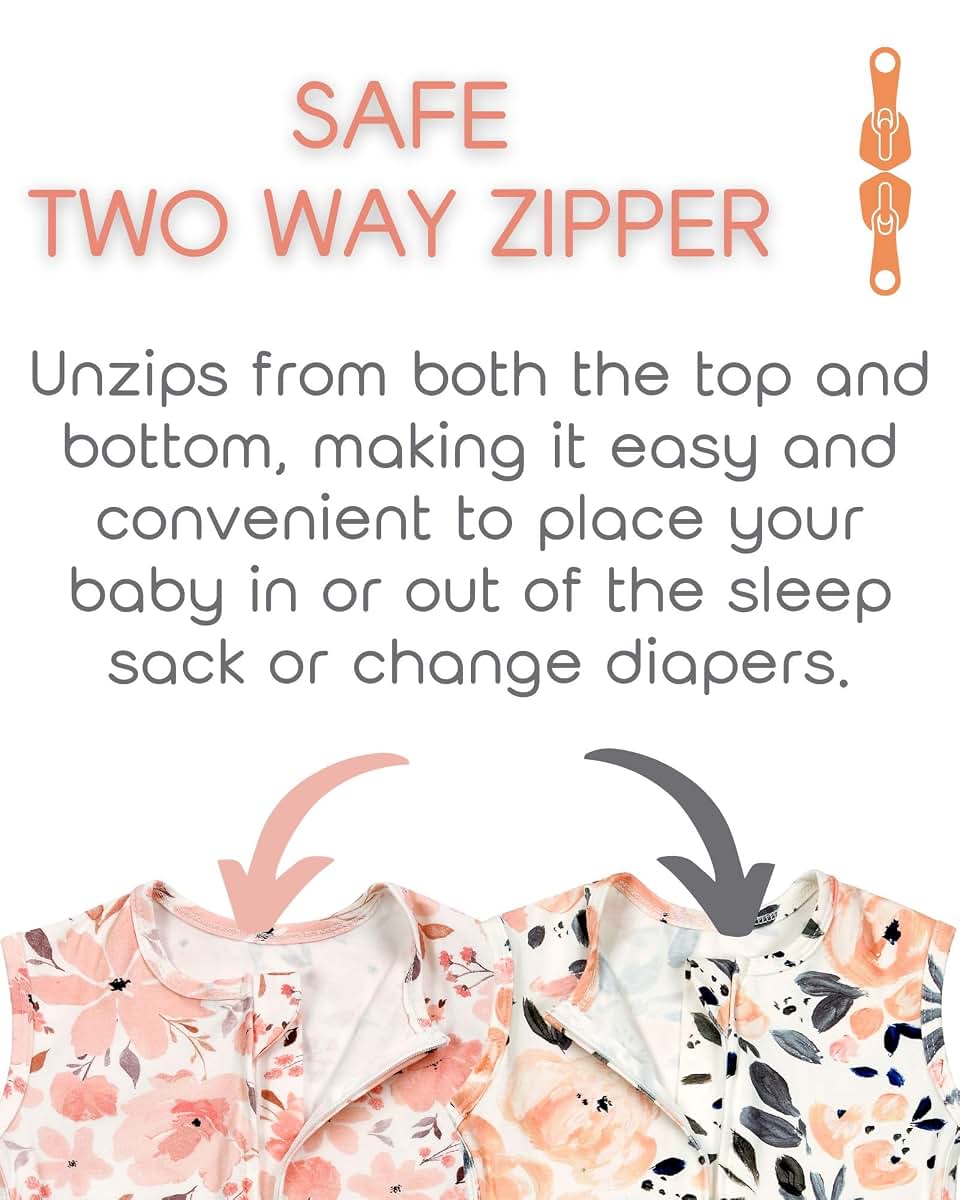Vollmic Baby Sleep Sack 100% Cotton 0.5 TOG 2-Pack Sleeveless