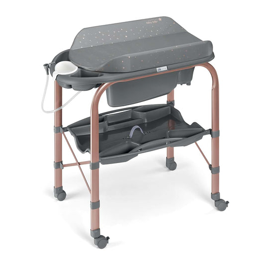 Sorelle Furniture Bagnetto Cambio Portable Baby Bathtub with Changing Table, Foldable Infant Diaper Changing Station