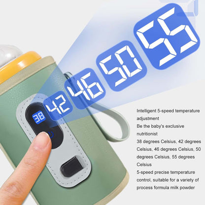 equlup Milk Bottle Warmer, Digital Drink Heat Keeper with USB Cable (Green) (photo 3)