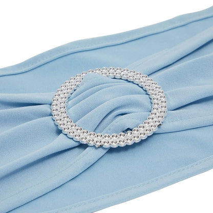 Juvale Light Blue Spandex Chair Sashes for Weddings and Parties