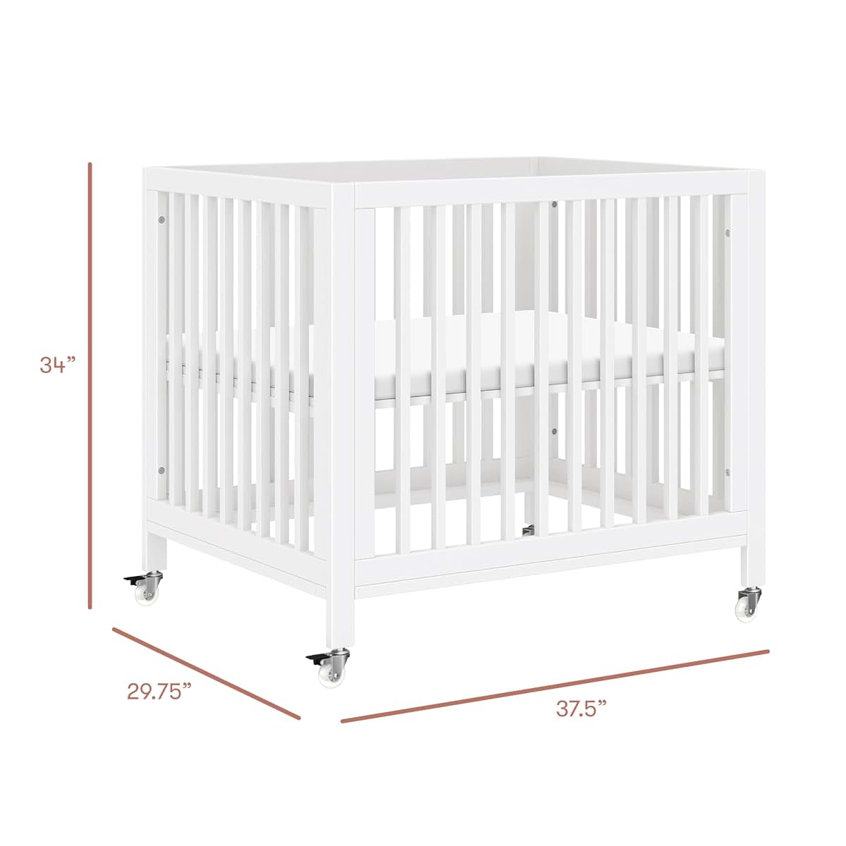 Babyletto Rolli All-Stages Midi Crib Conversion Kit In White, Portable And Adjustable