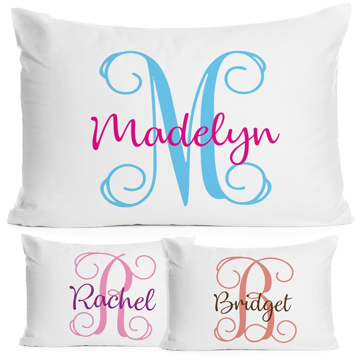 Zexpa Apparel Personalized Monogrammed Standard Bed Pillow Cover for Kids Nursery Room Decorative Initial Toddler and