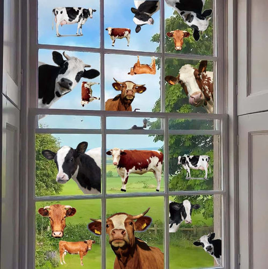 Runtoo Funny Cow Wall Decal Peek Animal Sticker Nursery Decor
