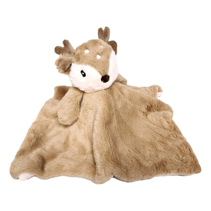 Linzy Toys Plush Deer Fawn Baby Lovey Security Blanket with Rattle, 14 Inch