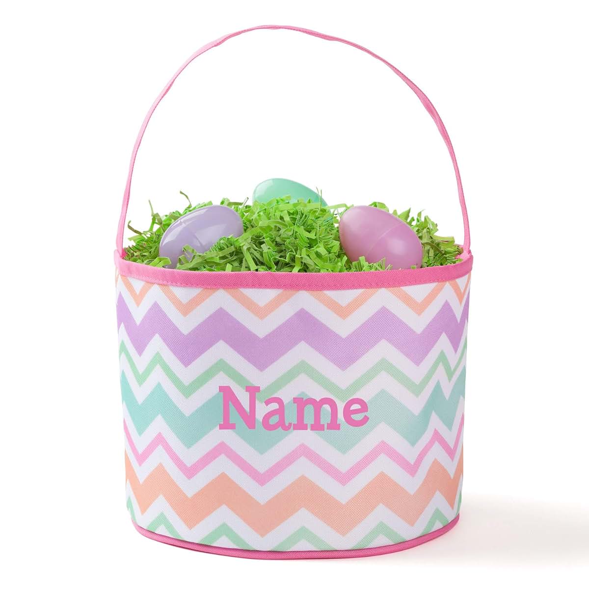 Personalized Planet Chevron Bucket Bag With Custom Name (photo 3)