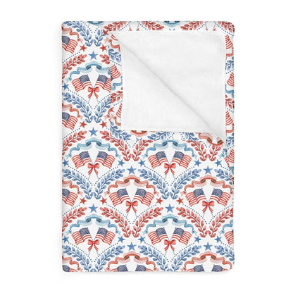 Patriotic American Flag Baby Blanket, Soft Flannel Swaddle Receiving Blanket 40x50 Inch