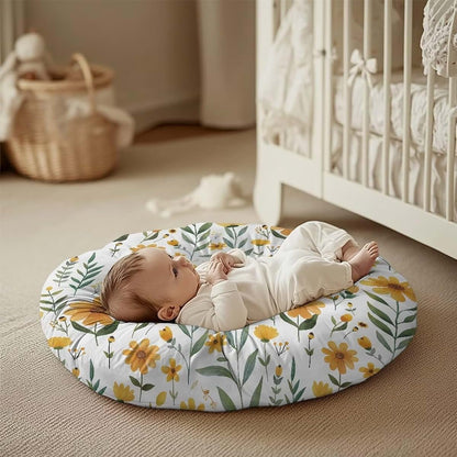 Qehuruxo Yellow Flowers Baby Nest Cover Reversible Removable