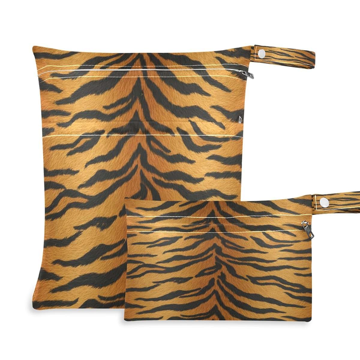 Tigers Pattern Wet Dry Bag Set for Travel Organizer Storage