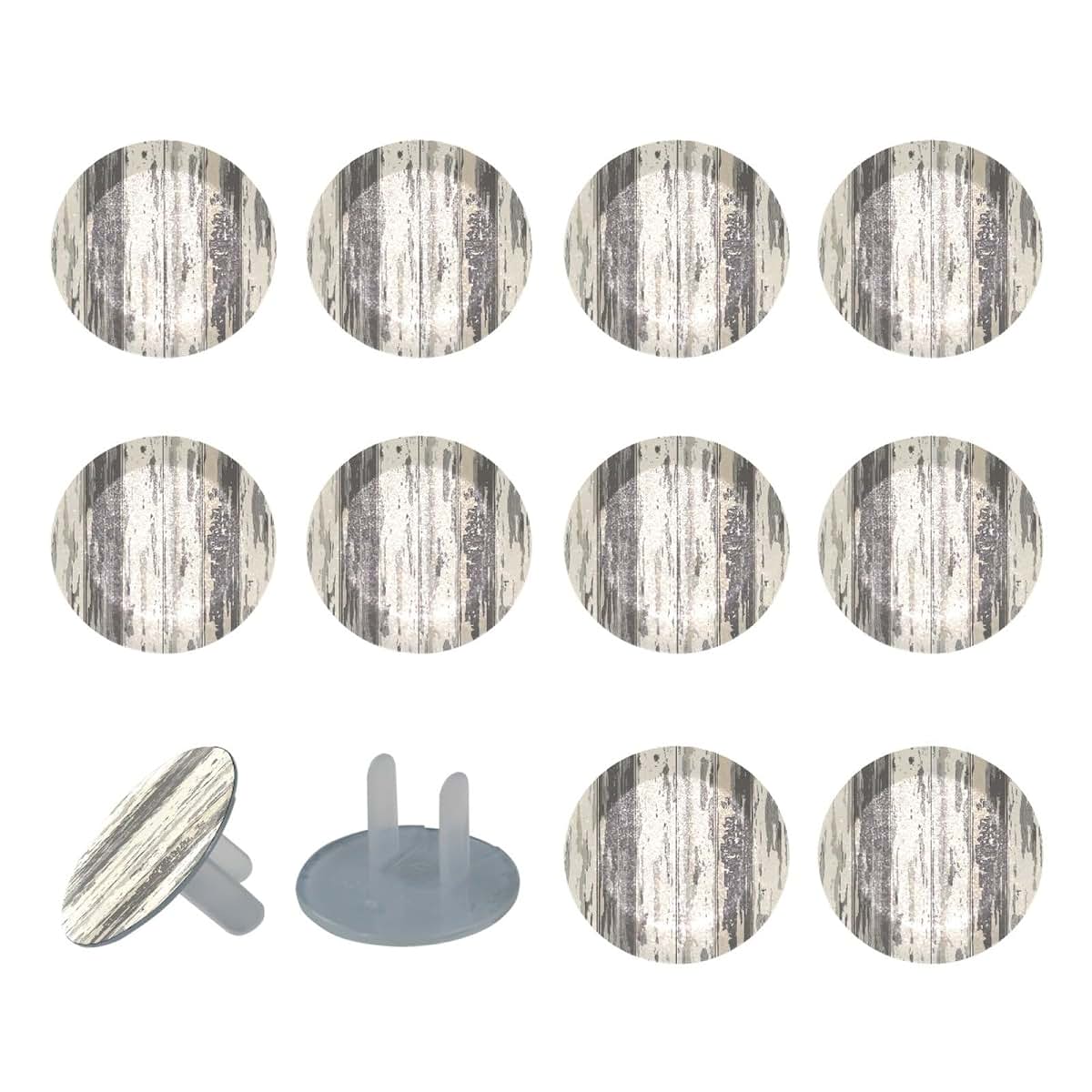 CDGIRUOWUNV Soft Grey Wooden Floor Texture (1) Outlet Plug Covers Child Proof Electrical Outlets Protector - Wall
