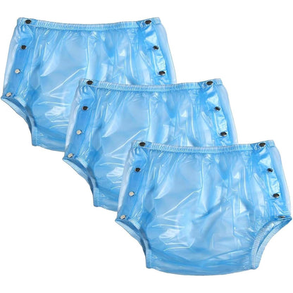 TAPIVA Adult Incontinence Pull-On Plastic Pants, 3-Piece PVC Waterproof Diaper Covers