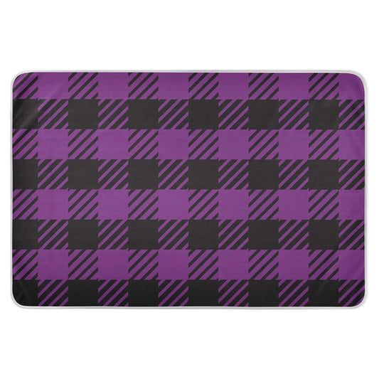 famyily Purple Black Buffalo Plaid Check Tartan Scotland Extra Large Resuable Potty Training Pad Water Resistant Baby