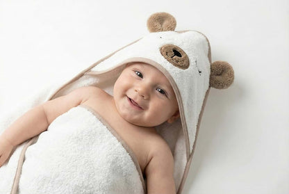 Midnight Warm Organic Baby Hooded Bath Towel 30x30 Inch - Bear (photo 4)