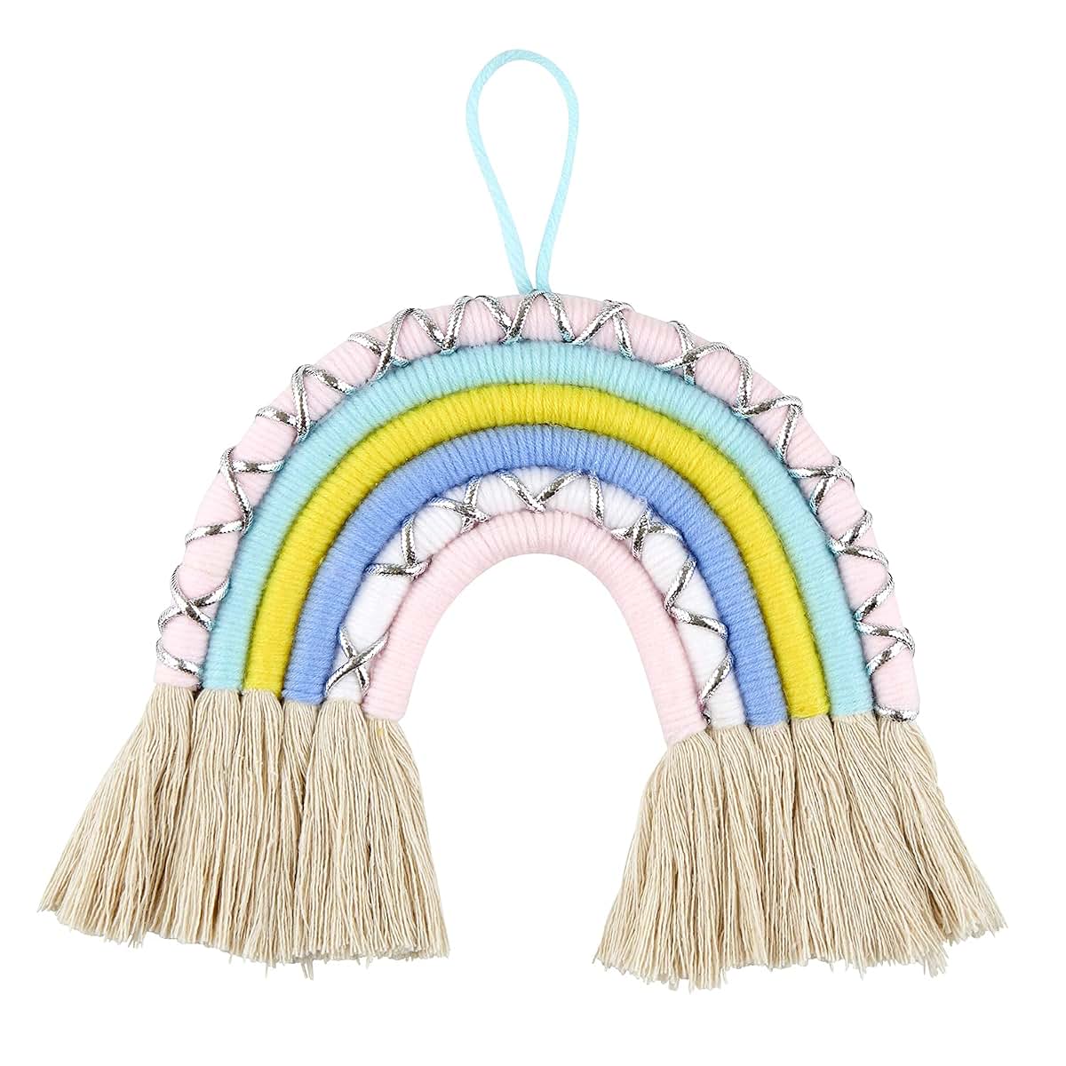 Stephan Baby Rainbow Collection Macrame Wall Hanging, Pastel Rainbow