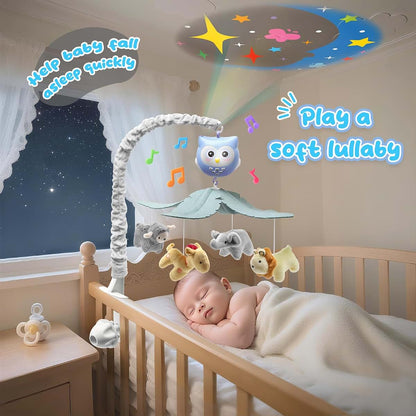 Ecoker Baby Crib Mobile with Music Lights Star Projector and Remote Control