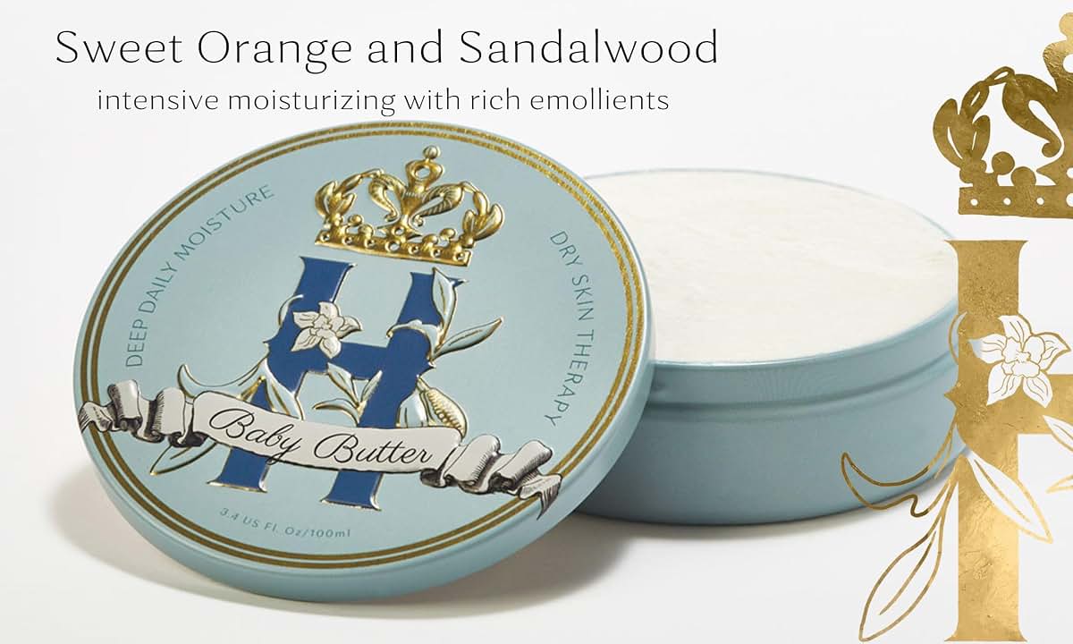 Royal Heir Baby Body & Bum Butter in Blue:Deep Daily Moisture & Dry Skin Therapy-Whipped Cocoa Butter with Sandalwood &