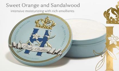 Royal Heir Baby Body & Bum Butter in Blue:Deep Daily Moisture & Dry Skin Therapy-Whipped Cocoa Butter with Sandalwood &