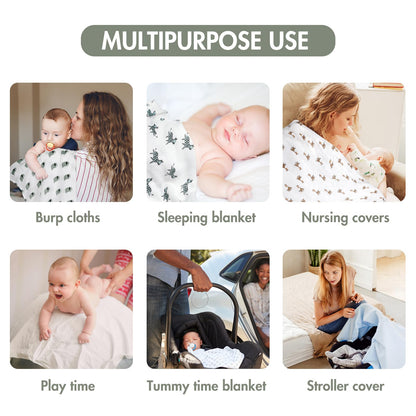 GLLQUEN Muslin Swaddle Blankets 6 Pack