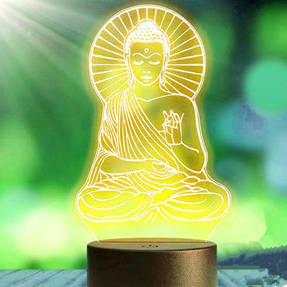 Jinnwell 3D Buddha Night Light With Multicolor Touch Control
