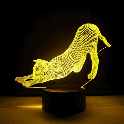 Jinnwell 3D Cat Night Light Lamp Illusion 16 Color Changing Table Desk Decoration Lamps Gift with Acrylic Flat ABS Base (photo 3)