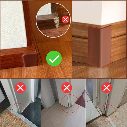 WSIWZAI Self Adhesive Baseboard Corner Blocks, Brown, 4 Pack