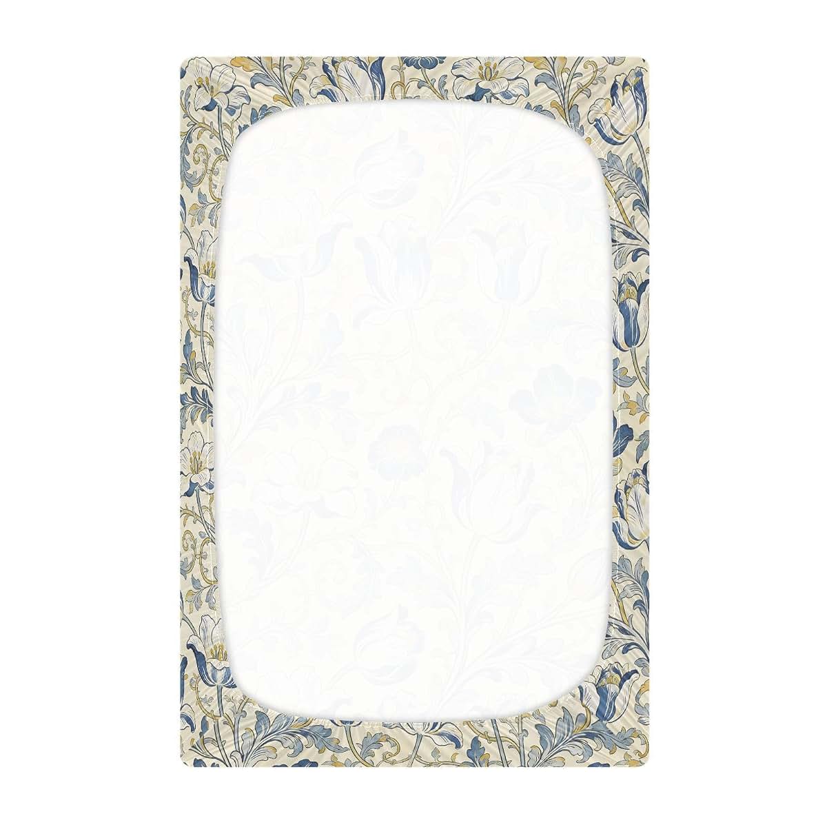 decor gift Crib Sheets Fitted Yellow and Blue Tulips William Morris Essentials for Crib 52''x28'' (photo 3)