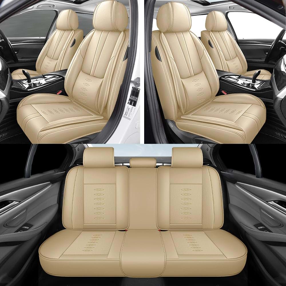 NCCLOVELY Car Seat Covers For Volvo XC60 Solid Beige 5-Seats Standard (photo 2)